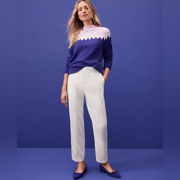 Ann Taylor Easy Ankle High Rise Pull On Pant, White, Women's Size XXS - Picture 2 of 11